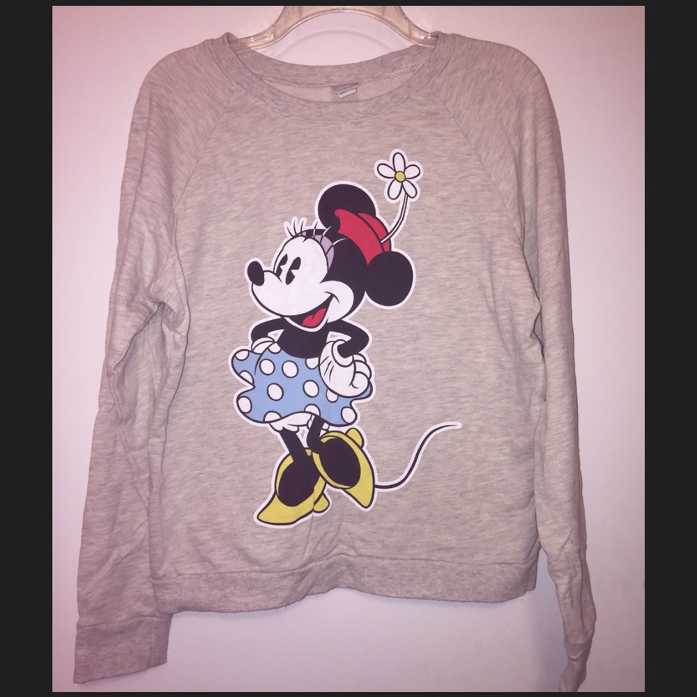 Disney Minnie Mouse gray sweatshirt pullover top Disney top Disney sweatshirt